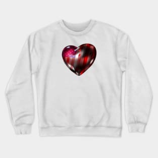 American 3d Horizontal Stars and Stripes Heart Crewneck Sweatshirt